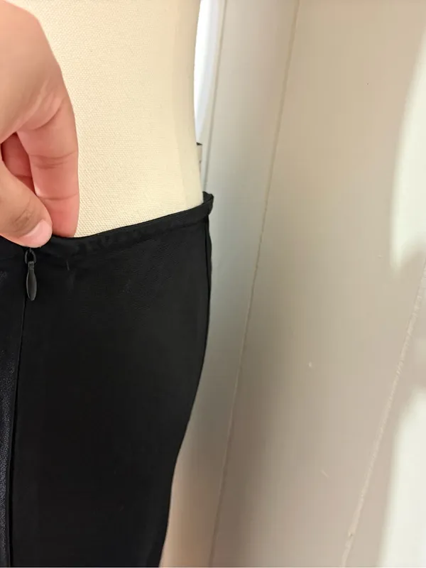 DISSH Charli Black Satin Maxi Skirt Size 10 Bias Cut Minimalist - Image 3