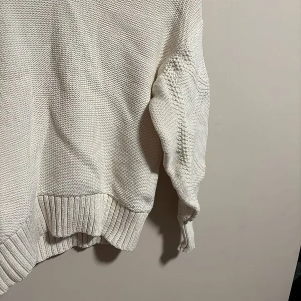 Everlane The Texture Cotton Cable Sweater in Bone - Size XS - Image 5