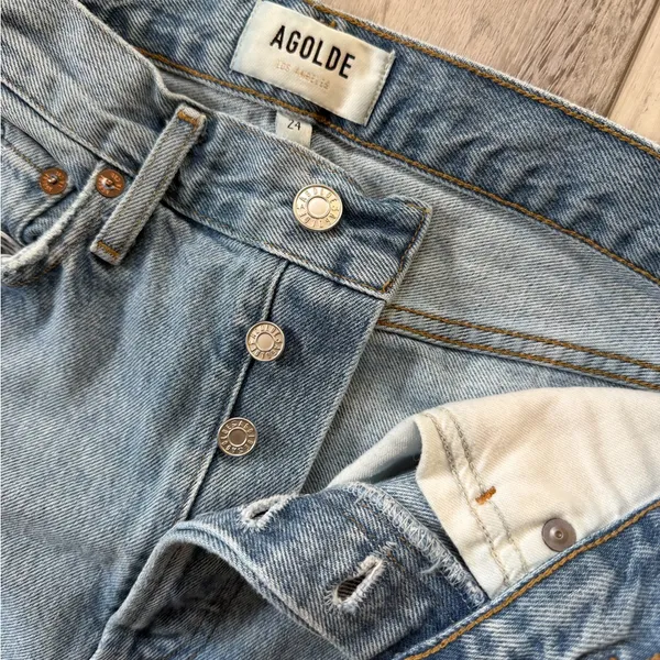 AGOLDE 90’s Mid Rise Loose Fit Jeans size women’s 24 light wash - Image 9