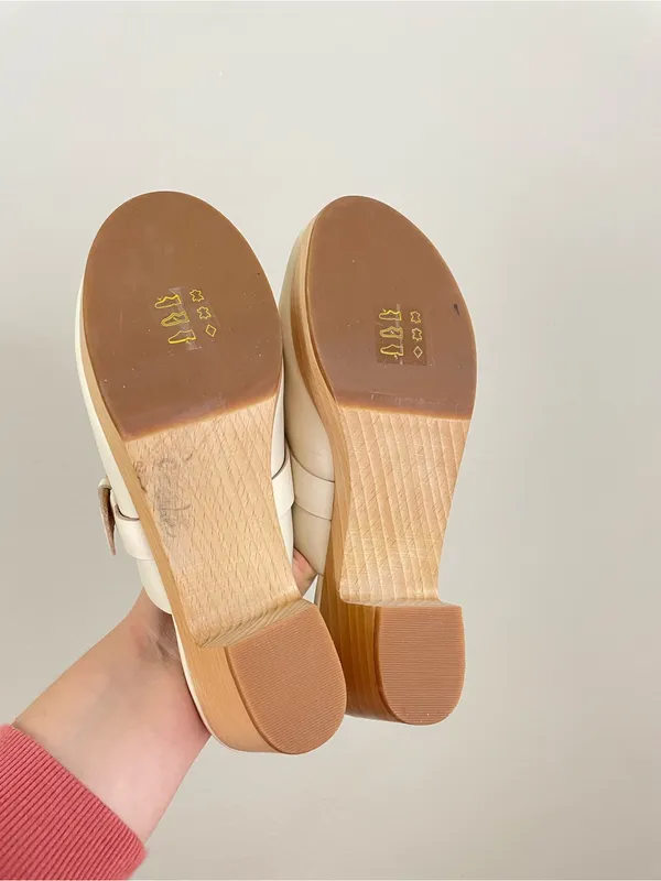 Madewell‎ Bone The Monique Buckle Clog Size 7.5 - Image 5