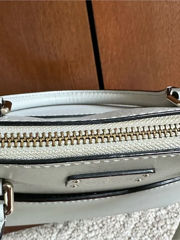 Kate Spade Grove Street Carli Gray Dome Leather Satchel with Crossbody Strap - Image 8