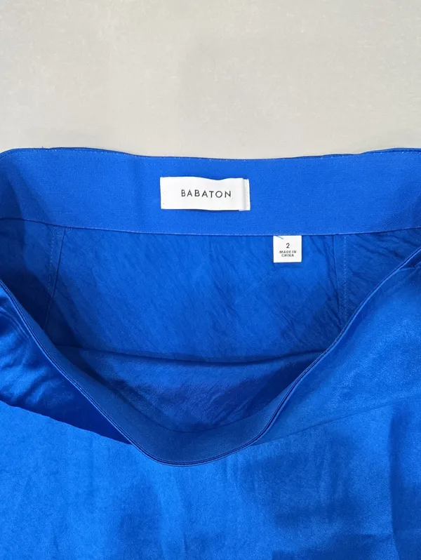 New Babaton Vibrant Blue Satin A-Line Skirt Size 2 - Image 6