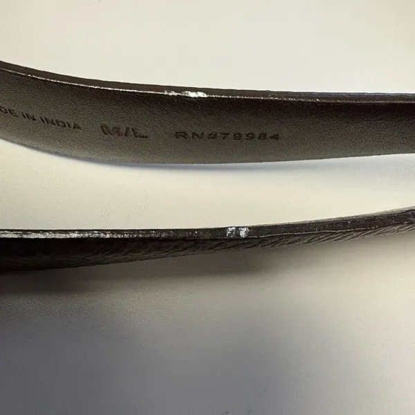 Chico’s brown leather adjustable bent metal buckle M/L - Image 5