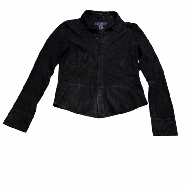 🖤 Earl Jean Vintage Black Genuine Leather Jacket Shirt‎ M✨ - Image 2