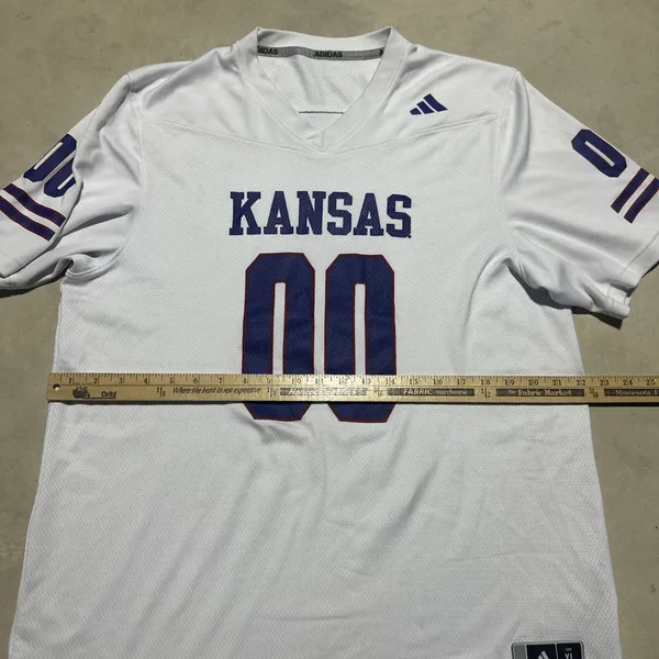 Adidas Kansas Jayhawks Football Jersey #00 Men's XL White Officially Licensed - Image 4