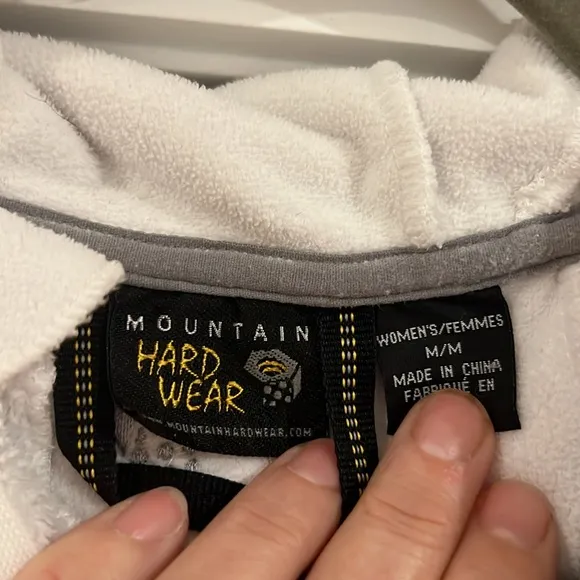 Mountain Hardwear Monkey‎ Fleece Jacket white size medium hooded - Image 2