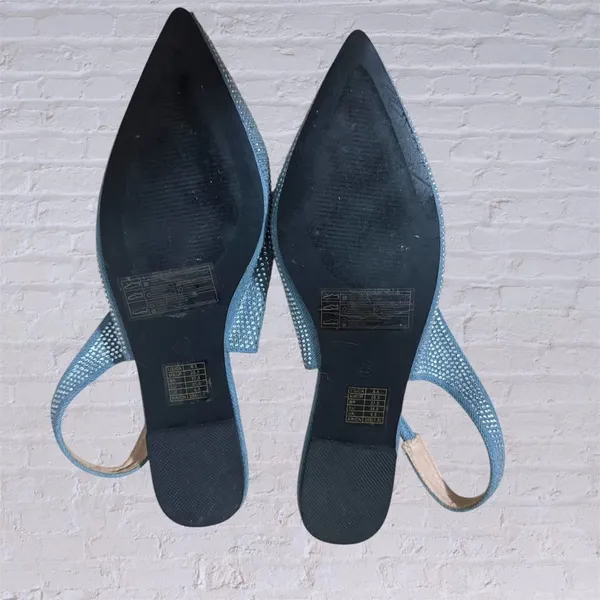 NWOT Stylish Blue Slingback Flats Size 8.5 - Image 3