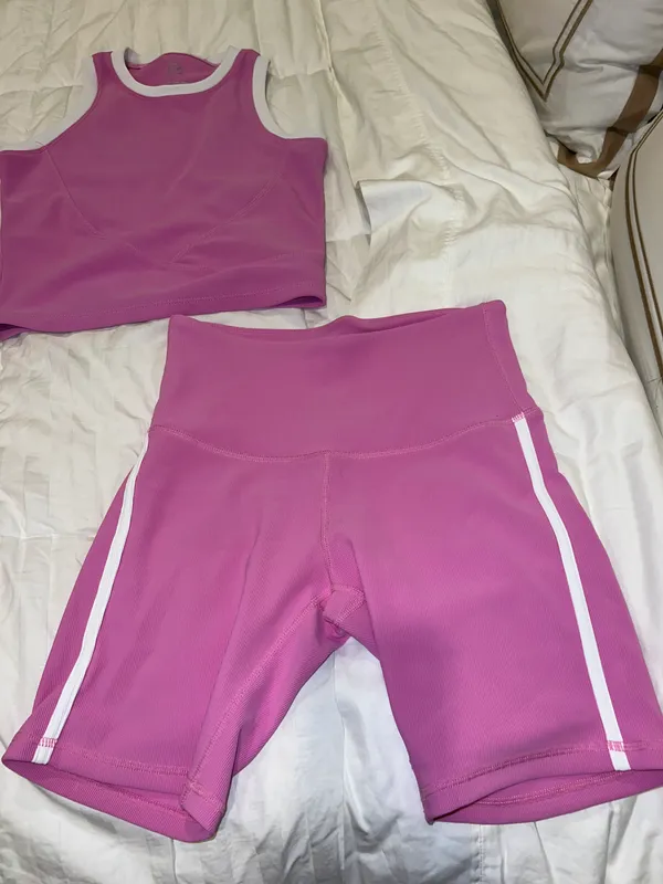 Pink Biker Shorts Set Size M - Image 4
