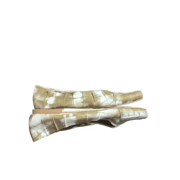 Korks Women’s Size 10 Palmer Khaki White Tie Dye Square Toe Ruched Ballet Flat - Image 4