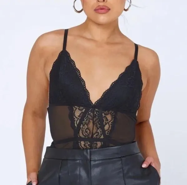 Princess Polly jaiden black lace mesh bodysuit - Image 3