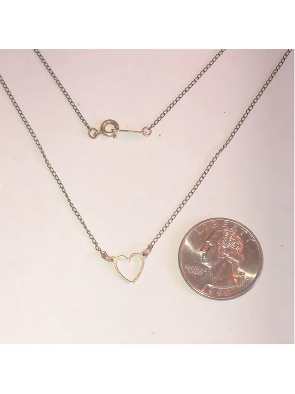 Elegant Gold Filled Dainty Boho Heart Necklace - Image 3