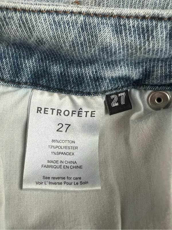 Retrofete Women’s Giselli Low Rise Ruched Wide Leg Jeans Vintage Celeste Wash 27 - Image 10