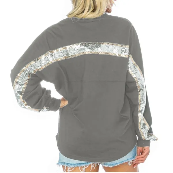 Gameday Couture Vikings long sleeved sequence tshirt top XXL gray taupe - Image 2