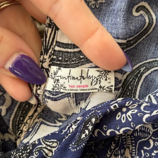 Free People Beaux Bandana Print High Neck Slip Dress small boho festival‎ - Image 5