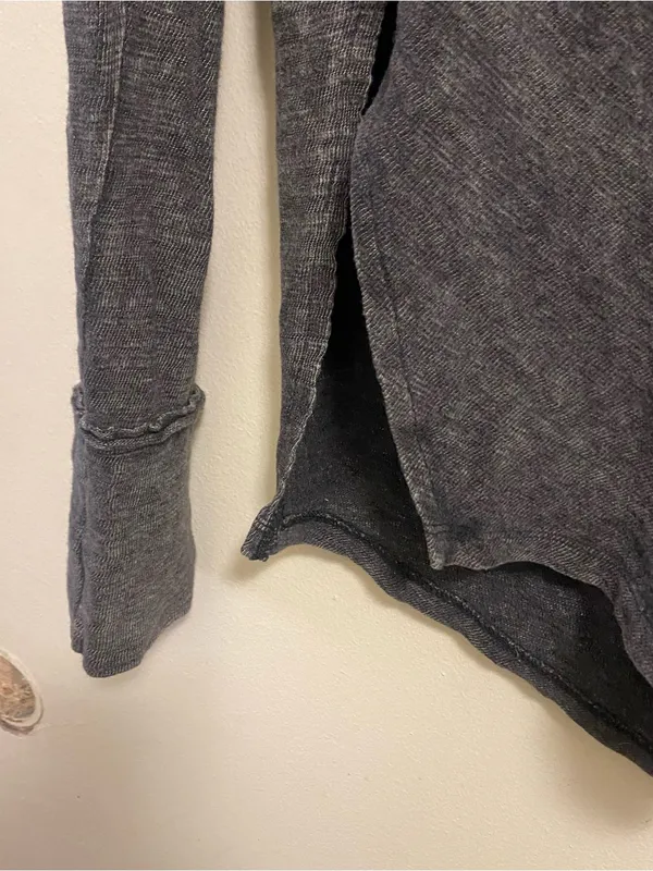 We The Free People Womens XS 44” Gray & Black Off The Shoulder Asymmetrical - Image 3