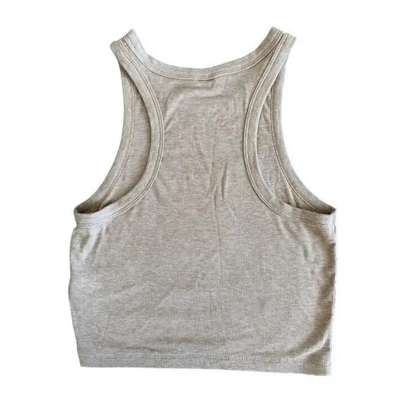 Aritzia Sunday Best Honor Tank Heather Oatmeal Beige Crop Top Small - Image 4