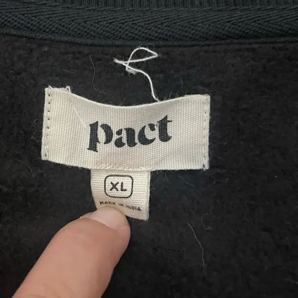 Women’s Pact Courtside V-Neck Sweatshirt Black Size XL - Image 7