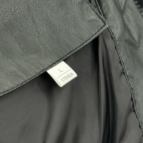 Men Faux Leather Bomber Jacket Quilted Coat Puffer Jacket Padded Jacket Winter Lined - Image 8