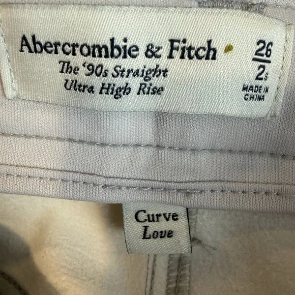 Abercrombie & Fitch 90's Straight Ultra High Rise Leather Pants Silver‎ 26 Short - Image 3