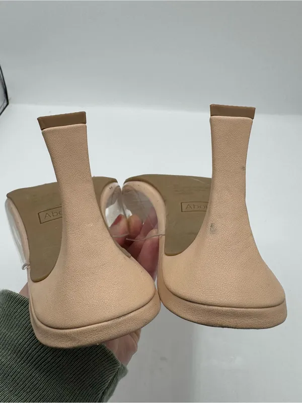 Abound tan nude heels featuring a modern clear PVC strap‎ size 8 classy sexy - Image 4