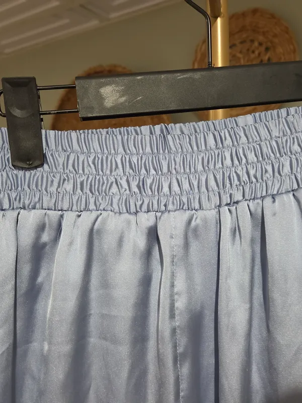 Zara Light Blue Satin Track Pants - Image 8