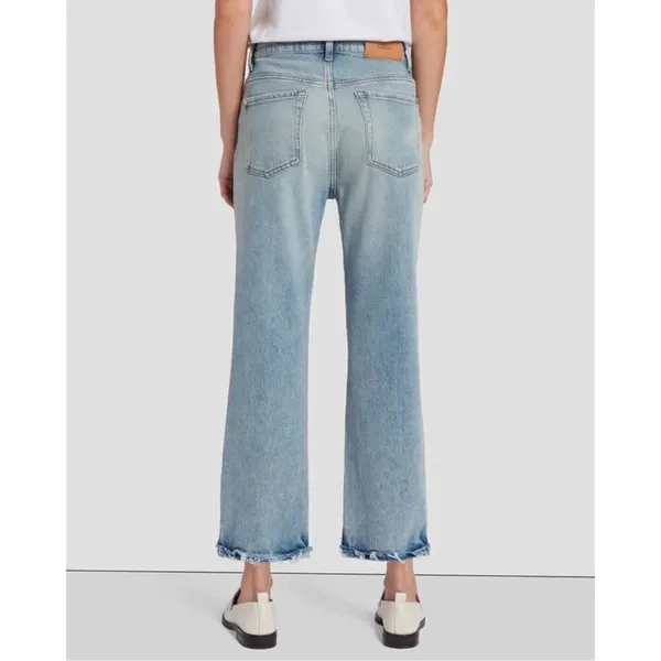 7 For All Mankind Logan Frost Stovepipe Jean with Fold Up Hem Size 26 - Image 2