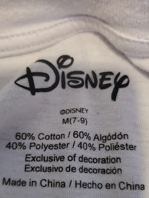Disney White Short Sleeve Tee with Blue Stitch Chest Patch - Image 2