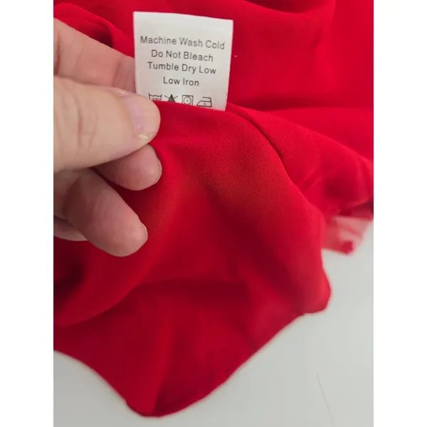 Tuckernuck Maxi Dress Womens S Swiss Dot Red Ruffle Tiered NEW - Image 5