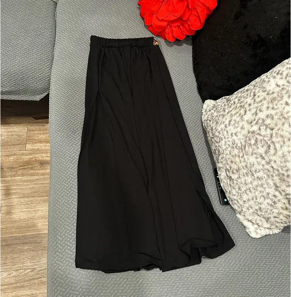 Women's Black Pants with geomet Waistband - Image 2