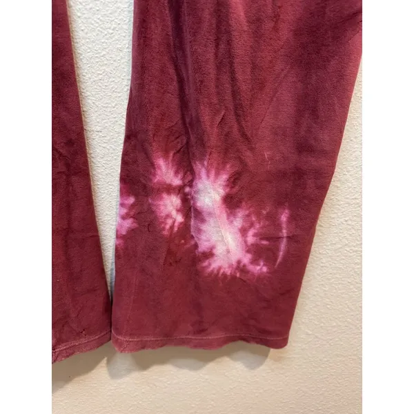 Victoria's Secret Y2K Pink Velour Pants Fold Over‎ Bootcut In Burgundy Size M - Image 7