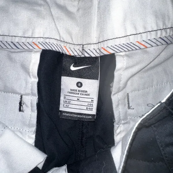 Nike Women's Size 8 Black Rolled Hem Flap Pocket Chino Cotton Athletic Shorts - Image 7