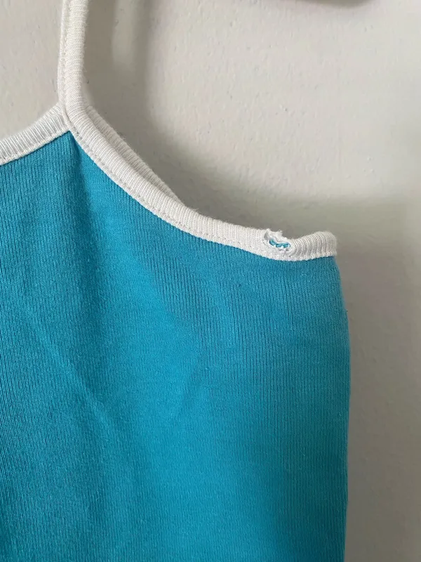 Roxy Teal Daisy Tank Crop Top - Image 5