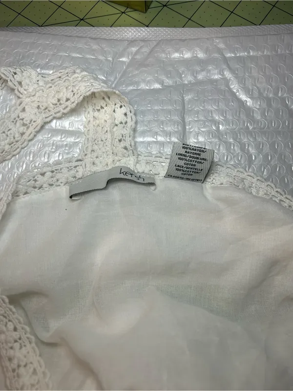 Kersh White Crochet-Trim Mini Dress NWT Size XL - Image 8