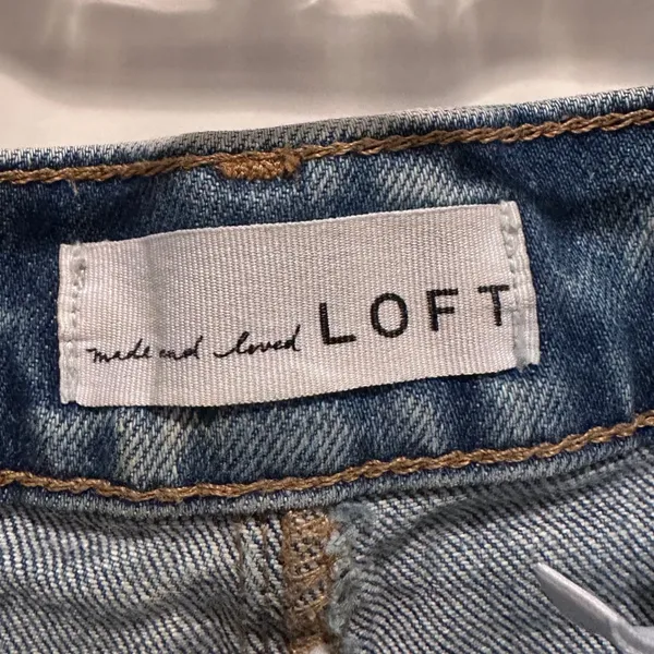 Loft High Waist Straight Crop Distresssed Denim‎ Jeans Size 32 - Image 3