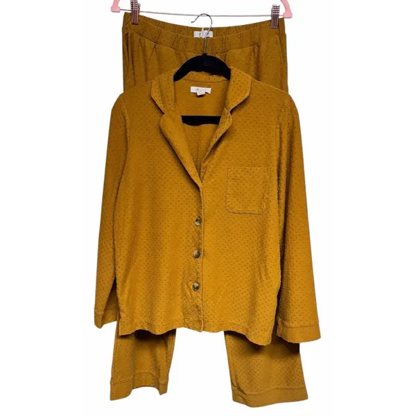 Madewell‎ Knit Bedtime Long-Sleeve Pajama Set Clipdot Women's Size Medium - Image 2