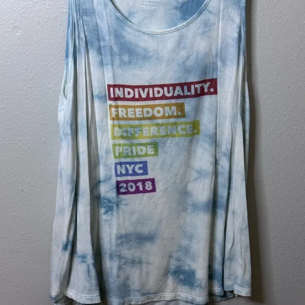 American Eagle‎ Women Tie Dye Favorite Tank Top Blue Size Small. - Image 2