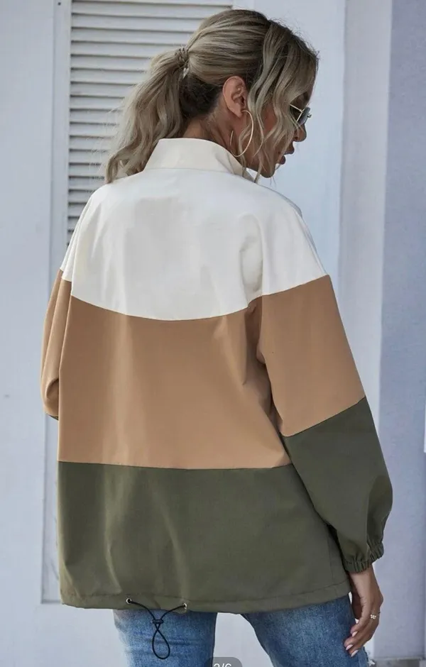 SheIn Colorblock Light Zip Jacket - Image 2