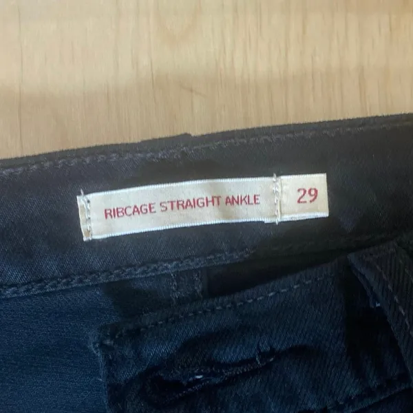 Levi's Ribcage Straight Ankle Women's Black High Rise Baggy Denim Jeans Size 29 - Image 6