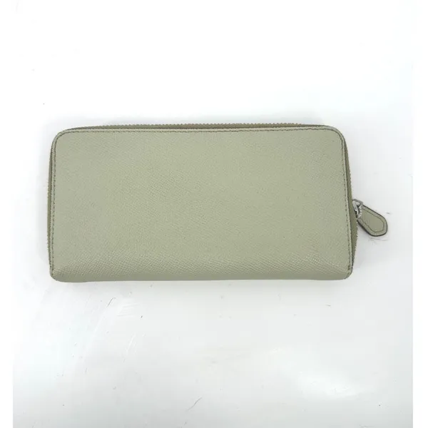 Coach Accordion Zip Wallet Women Sage Green‎ Leather Saffiano Textured Logo - Image 3