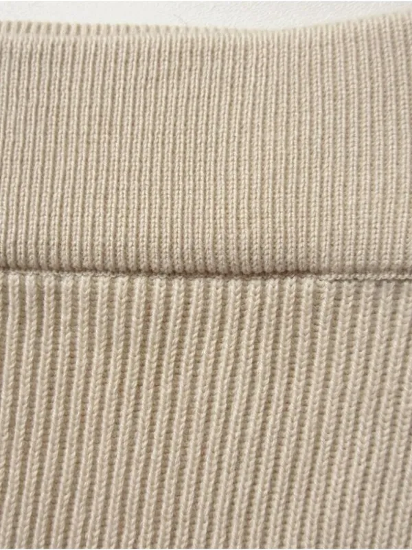 NWT Sezane Naelle in Natural Merino Wool Cotton Midi Sweater Skirt XL - Image 3