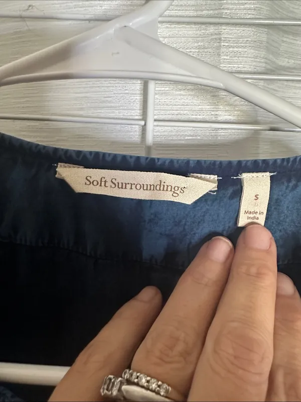 Soft Surroundings Navy Embroidered Open-Front Cropped Jacket - Image 8