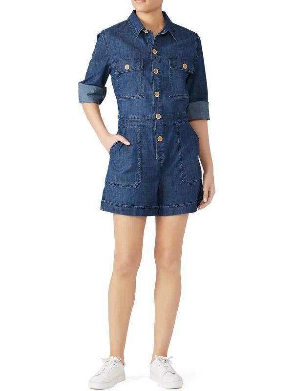 Sanctuary Coronado Denim Surplus Romper Size Large - Image 2