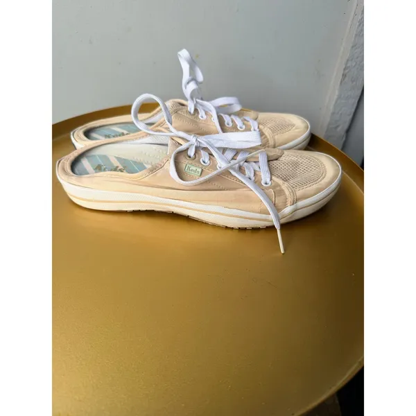 Keds Womens Tan Canvas Mesh Lace Up Mule Sneakers WF58121‎ Size 8.5 - Image 4