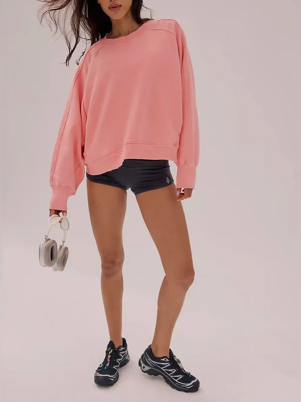 NWT Free People FP Movement Trackline Crew - Taffy Pink Coral - Large - Image 6