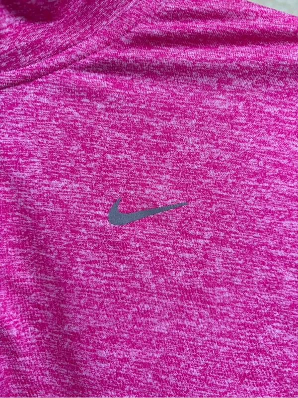 Nike Running Dri-Fit Long Sleeve Half-Zip Pullover in Pink Heather - Size: XS - Image 3