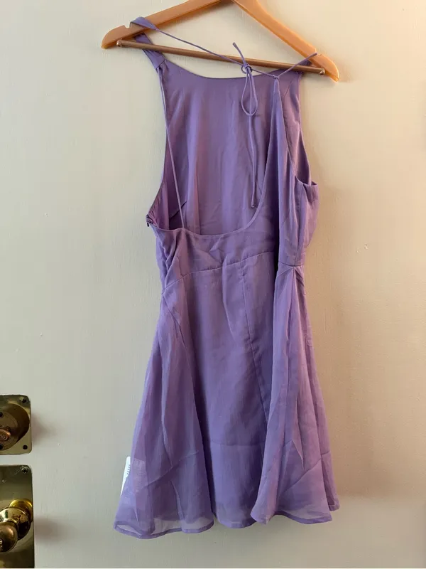 NWT ASOS DESIGN drape front mini dress in lilac size 6 - Image 6