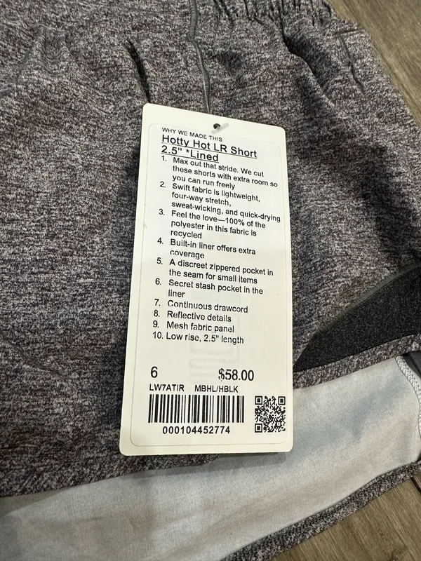 Lululemon Gray Hotty Hot Short 2.5” NWT - Image 3