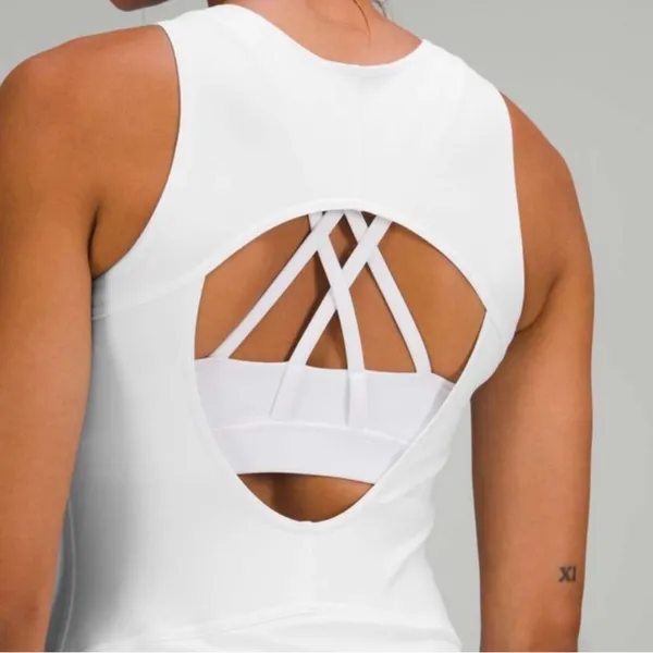 NWT LULULEMON Everlux Short Lined White Tennis 6” Tank Dress - Image 3