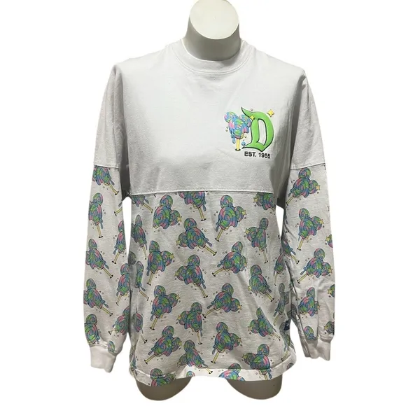 Disney Eats Mickey Mouse Lollipop Spirit Jersey Womens M Long Sleeve Tee - Image 6