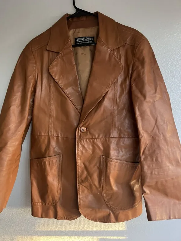Vintage Blazer Women’s Sz 40 genuine Lined leather jacket made in Uruguay - Image 6